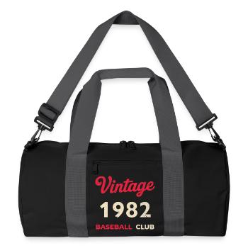Vintage 1982 – Baseball Club Retro Birth Year - Recycled Duffel Bag - black/graphite grey - Front