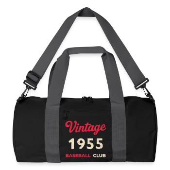 Vintage 1955 – Baseball Club Retro Birth Year - Recycled Duffel Bag - black/graphite grey - Front