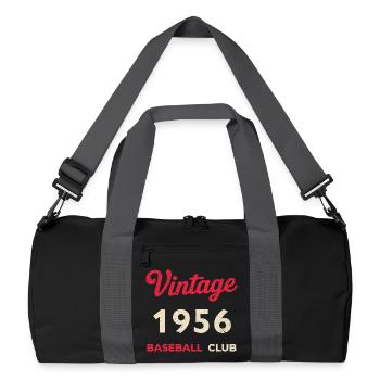 Vintage 1956 – Baseball Club Retro Birth Year - Recycled Duffel Bag - black/graphite grey - Front