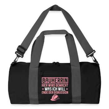 Chantier de construction de maison drôle Drôle de Maison Cadeau - Sac de sport recyclé - noir/gris graphite - Devant