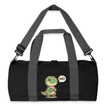 Cute dinosaur Nope funny saying - Recycled Duffel Bag - black/graphite grey - Front