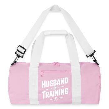 Ehemann in Ausbildung - Recycelte Duffel Bag - Rosa/Weiß - Vorne