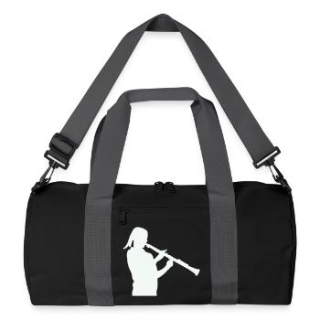 Silhouette avec clarinette - Sac de sport recyclé - noir/gris graphite - Devant