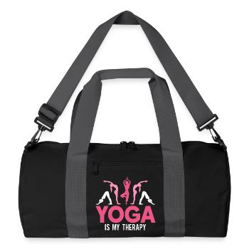 Yoga-Meditationstraining Yoga-Liebhaber-Yoga-Kurs - Recycelte Duffel Bag - Schwarz/Graphitgrau - Vorne
