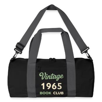 Cadeau rétro d’année de naissance vintage du club de lecture de 1965 - Sac de sport recyclé - noir/gris graphite - Devant