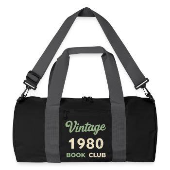 Cadeau vintage de l’année rétro de naissance du club de lecture des années 1980 - Sac de sport recyclé - noir/gris graphite - Devant