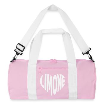 Lime Heart Design - Recycled Duffel Bag - pink/white - Front