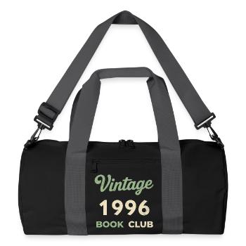 Vintage 1996 Book Club Retro Geburtsjahr Geschenk - Recycelte Duffel Bag - Schwarz/Graphitgrau - Vorne
