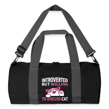 Discussion sur les chats introvertis - Sac de sport recyclé - noir/gris graphite - Devant