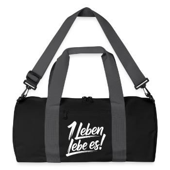 Du hast nur ein Leben – Lebe es - Recycelte Duffel Bag - Schwarz/Graphitgrau - Vorne