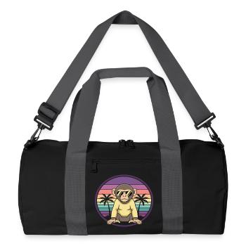 Cooler Affe Retro Sommer Sonnenbrille - Recycelte Duffel Bag - Schwarz/Graphitgrau - Vorne