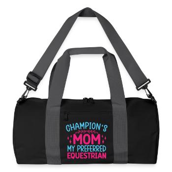 Hobby Horse Rider Mom Preferred Equestrian English - Recycelte Duffel Bag - Schwarz/Graphitgrau - Vorne