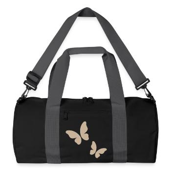 Motif papillon beige - Sac de sport recyclé - noir/gris graphite - Devant