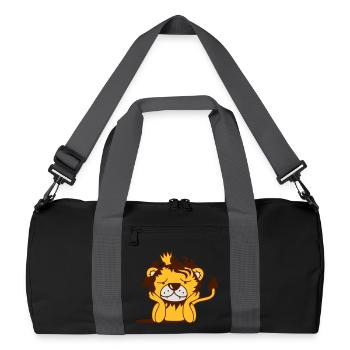 lion with crown - Recycled Duffel Bag - black/graphite grey - Front