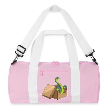 Serpent en carton - Sac de sport recyclé - rose/blanc - Devant