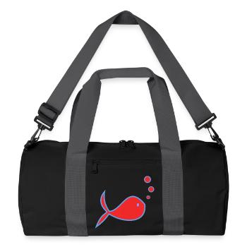 VIELEN DANK. DANKE. JAHRESTAG. GEBURT. RUHESTAND. - Recycelte Duffel Bag - Schwarz/Graphitgrau - Vorne