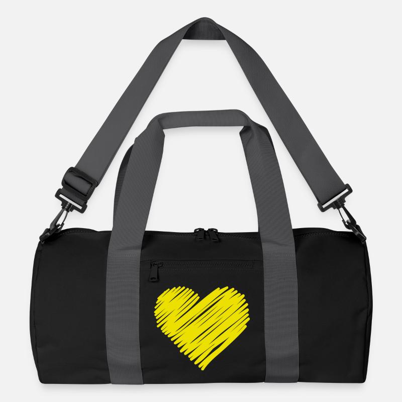 Neon Heart Sketch Recycled Duffel Bag