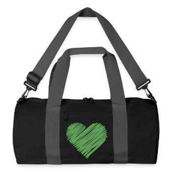 Cœur croquis vert - Sac de sport recyclé - noir/gris graphite - Devant