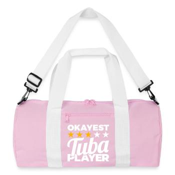 Average tuba player - Recycled Duffel Bag - pink/white - Front
