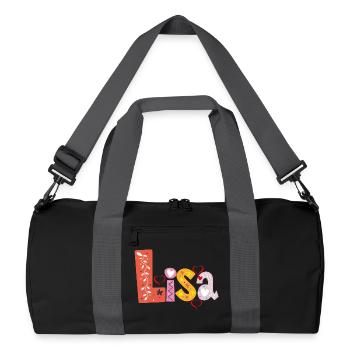 Personalized Lisa Name - Recycled Duffel Bag - black/graphite grey - Front