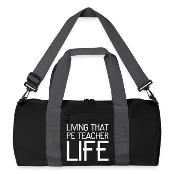 Das Leben als Sportlehrer lustig zu leben - Recycelte Duffel Bag - Schwarz/Graphitgrau - Vorne