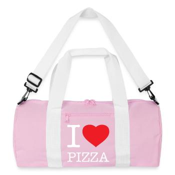 J’ADORE LA PIZZA - Sac de sport recyclé - rose/blanc - Devant