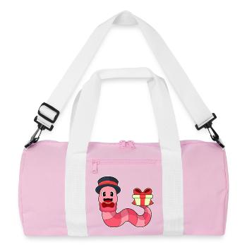 Worm Groom Package Wedding - Recycled Duffel Bag - pink/white - Front