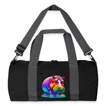 Hippopotamus - Recycled Duffel Bag - black/graphite grey - Front