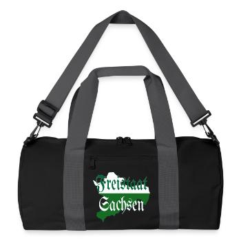Free State of Saxony green white - Recycled Duffel Bag - black/graphite grey - Front
