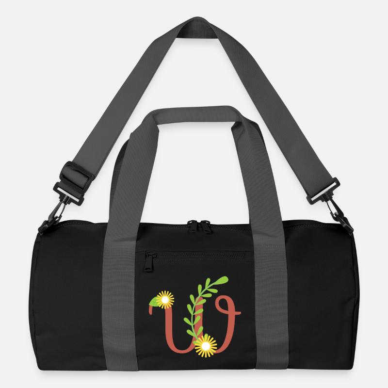 Eleganter Buchstabe 'W' mit Blumen Recycelte Duffel Bag
