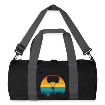 Skydiver silhouette retro nature - Recycled Duffel Bag - black/graphite grey - Front