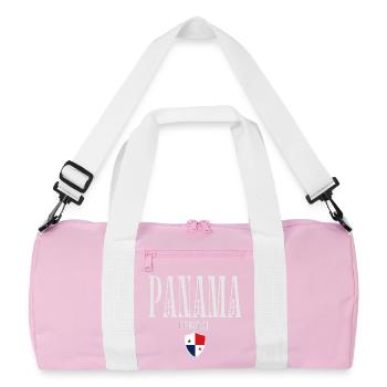I love Panama, minimalist sleek design - Recycled Duffel Bag - pink/white - Front