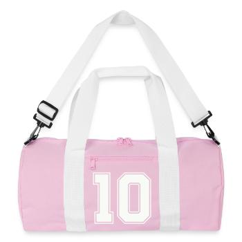 10 - Recycelte Duffel Bag - Rosa/Weiß - Vorne