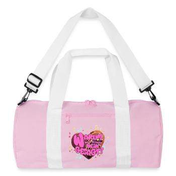 Herz Musik Schlagermusik Kelly Kaiser Liedtext - Recycelte Duffel Bag - Rosa/Weiß - Vorne