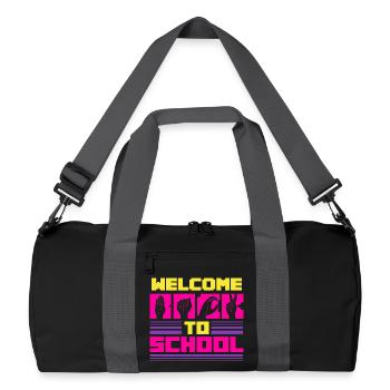 ASL Sign Language Interpreter Welcome To School - Recycled Duffel Bag - black/graphite grey - Front