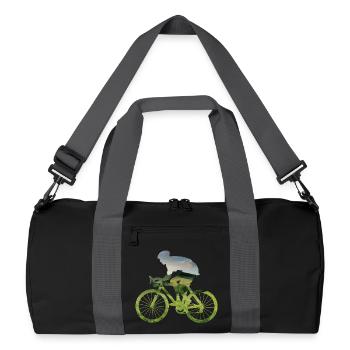 Nature silhouette cyclist in the countryside - Recycled Duffel Bag - black/graphite grey - Front