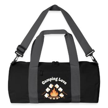 Lagerfeuer Liebe Marshmallows - Recycelte Duffel Bag - Schwarz/Graphitgrau - Vorne