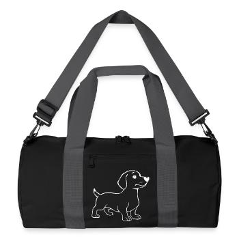 Chien Blanc Blanc Chiens T-shirt Cadeau - Sac de sport recyclé - noir/gris graphite - Devant