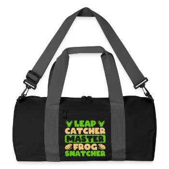 Frog Catcher Leap Catcher Master Snatcher Frog - Recycled Duffel Bag - black/graphite grey - Front