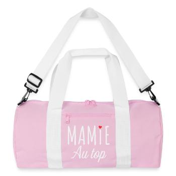 Granny at the Top – Berührende und Familienbotschaft - Recycelte Duffel Bag - Rosa/Weiß - Vorne