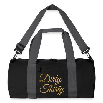 Dirty Thirty Flirty DTF 30th Birthday - Recycled Duffel Bag - black/graphite grey - Front