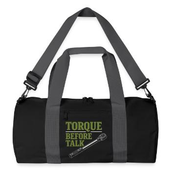 Traktormechaniker Dieselreparatur Tech - Recycelte Duffel Bag - Schwarz/Graphitgrau - Vorne