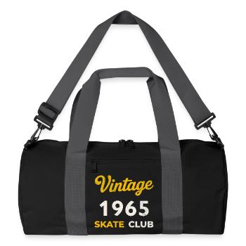 Vintage 1965 Skate Club Retro Geburtsjahr Geschenk - Recycelte Duffel Bag - Schwarz/Graphitgrau - Vorne
