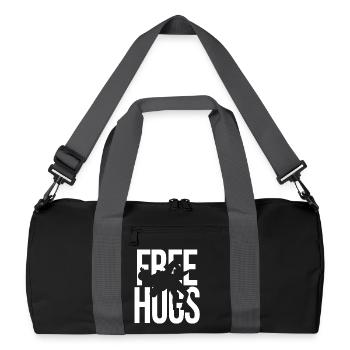 Free Hugs Wrestling – Funny MMA Grappling Gear - Recycelte Duffel Bag - Schwarz/Graphitgrau - Vorne