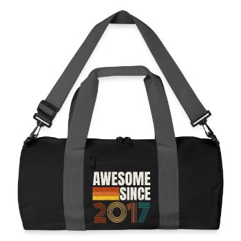 Awesome Since 2017 Retro Vintage Birthday - Recycled Duffel Bag - black/graphite grey - Front