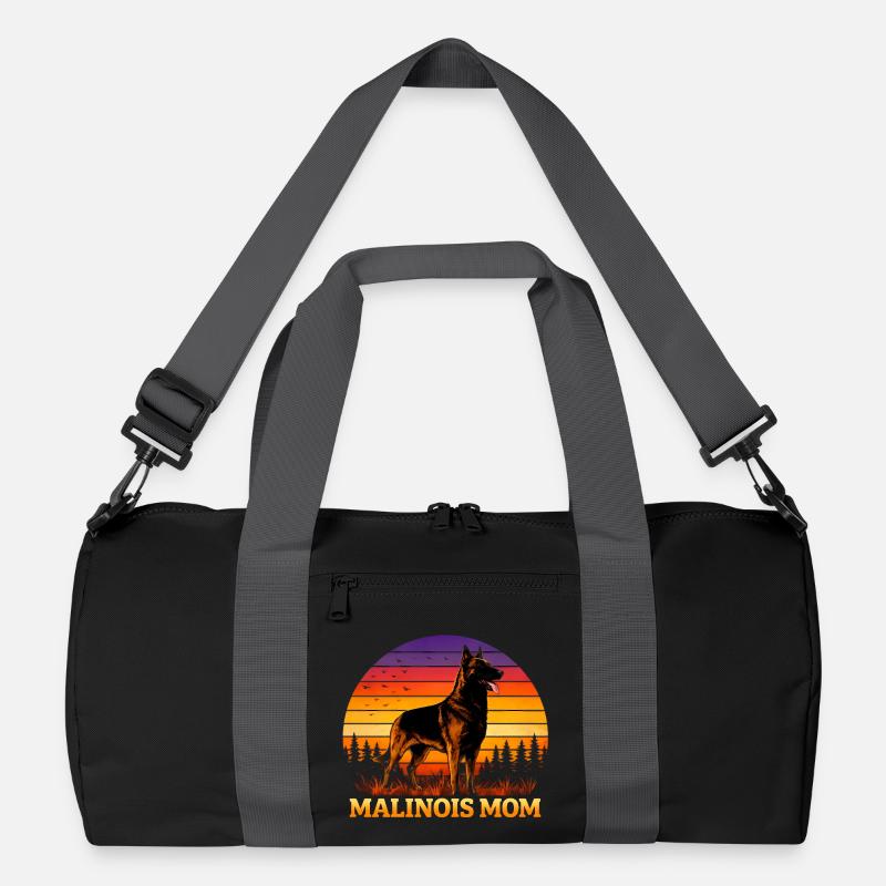 Malinois Mom - Recycelte Duffel Bag - Schwarz/Graphitgrau