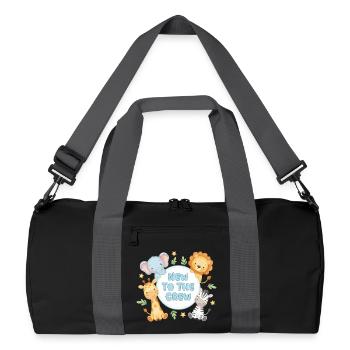 Bébés nouveau-nés animaux de safari nouveaux dans l’équipage - Sac de sport recyclé - noir/gris graphite - Devant