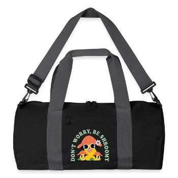 Ne t’inquiète pas, sois champignon – Sweet Mushroom Saying - Sac de sport recyclé - noir/gris graphite - Devant
