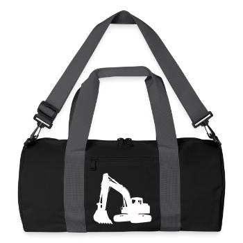 Silhouette d’excavatrice pour la conception de bâtiments - Sac de sport recyclé - noir/gris graphite - Devant