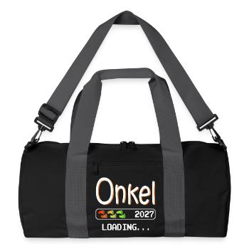 Werdender Onkel 2027 loading ich werde Onkel - Recycelte Duffel Bag - Schwarz/Graphitgrau - Vorne